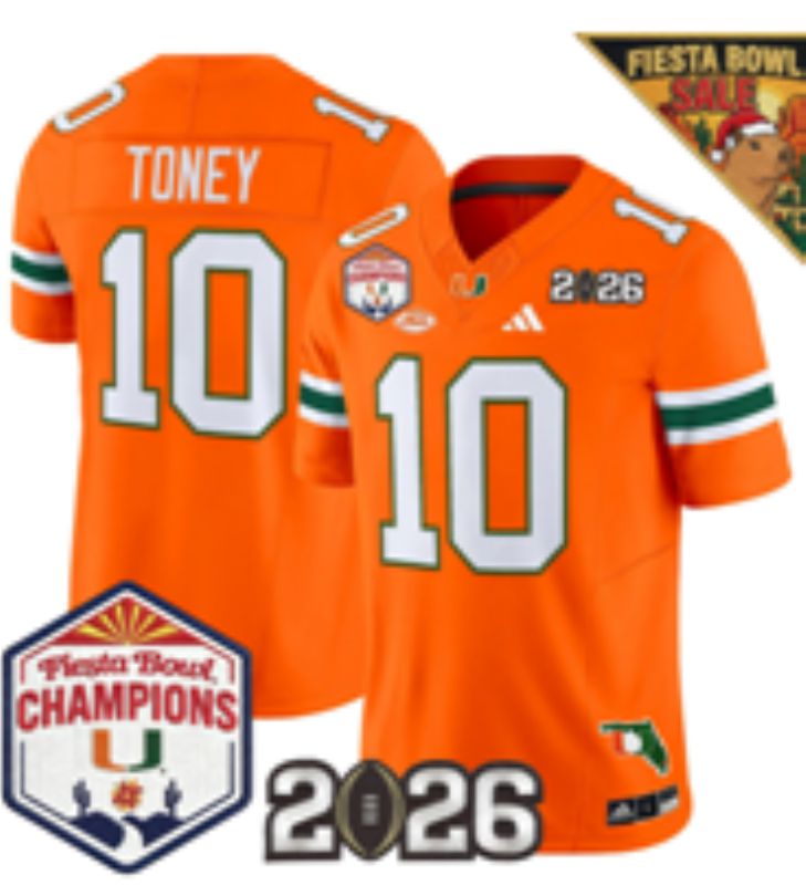 Men 2026 Miami Hurricanes #10 Toney Orange 3th generations Limited NCAA Jersey 055